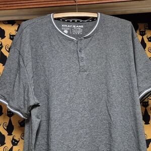X-Ray Jeans Gray Men's Henley Shirt